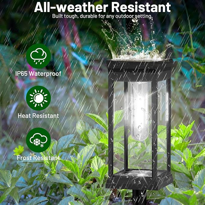 BesLowe Upgraded Solar Pathway Lights Outdoor, 8-Pack Large LED Solar Light Outdoor Waterproof, Super Bright Outside Lights for Yard, Sun-Powered Landscape Lighting for Garden Walkway, Cool White BringYouBrightFuture