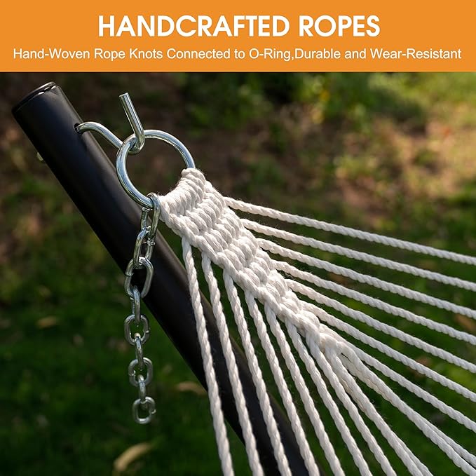 Lazy Daze Hammocks 11 FT Double Outside Hammock Quick Dry Olefin Fabric Hammock with Spreader Bar & Side Pocket for Outdoor Poolside Backyard 450 lbs Capacity, Grey LazyDazeHammocks