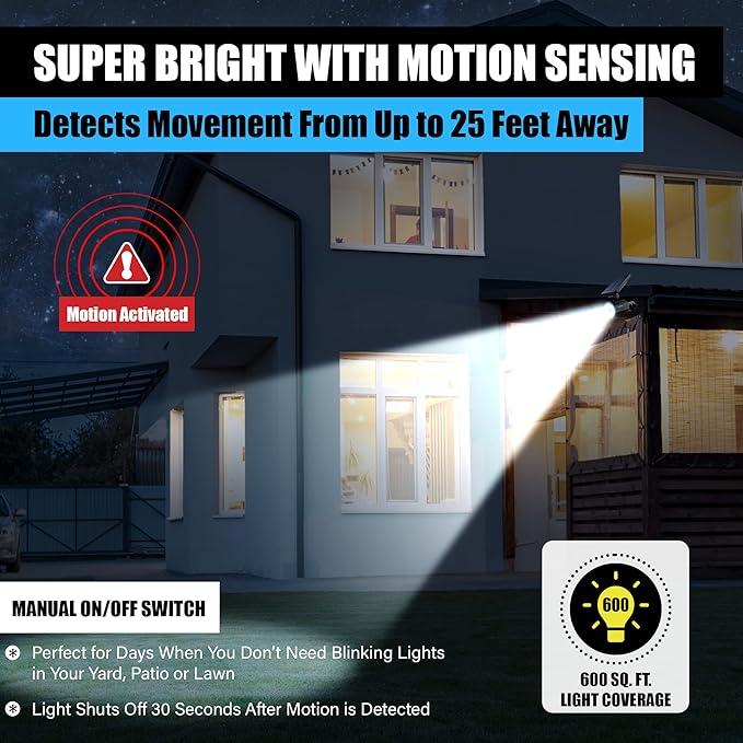 Bell+Howell Bionic Spotlight Motion Solar Spot Lights Outdoor Waterproof, Landscape Light, Outdoor Solar Yard Lighting Weather Resistant, Super Bright LED Lights, for Garden, Lawn As Seen On TV BellHowell