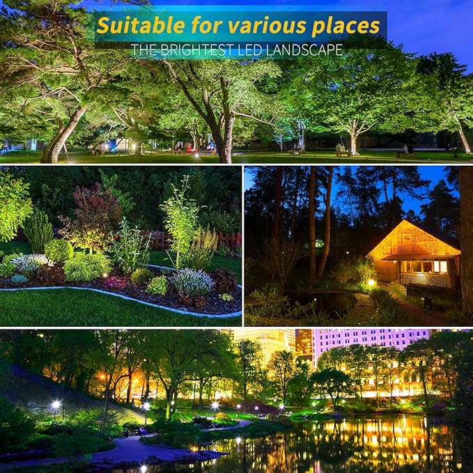 LED Landscape Lights,5W 120V AC Outdoor Pathway Garden Yard Spotlight,IP65 Waterproof Garden Flood Light,Outdoor Spotlight with Stake,UL Cord 5-ft with Plug (Pack of 2, Daylight White) LEACOCO