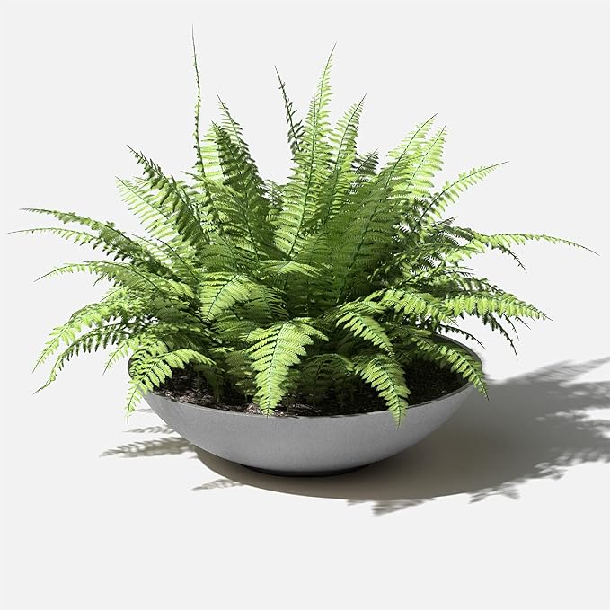 Veradek Mason Series Lane Bowl Planter| for Indoor or Outdoor Tabletops/Gardens |Made from Plastic-Stone Composite with Drainage Holes|Modern Décor for Flowers, Succulents, Small Plants VeradekOutdoor