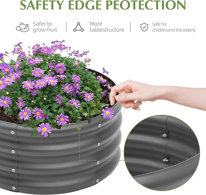 2-Pack 2x1ft Galvanized Raised Garden Bed, Outdoor Planter Bed, Metal Planter Box for Gardening and Planting Besebay