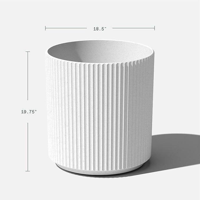Veradek Round Demi Planter Pots for Indoor/Outdoor Garden Use | Made from Plastic - Concrete Mix with Drainage Holes | Perfect for Small to Large Succulent Plants, Flowers, Modern Interior Plants VeradekOutdoor