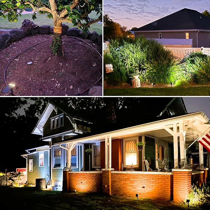 VOLISUN Solar Spotlight Outdoor, IP67 Waterproof Solar Landscape Spot Lights，Uplights for Yard Garden Pathway - 8 Pack (Warm White) 27 LED 3 Lighting Modes VOLISUN