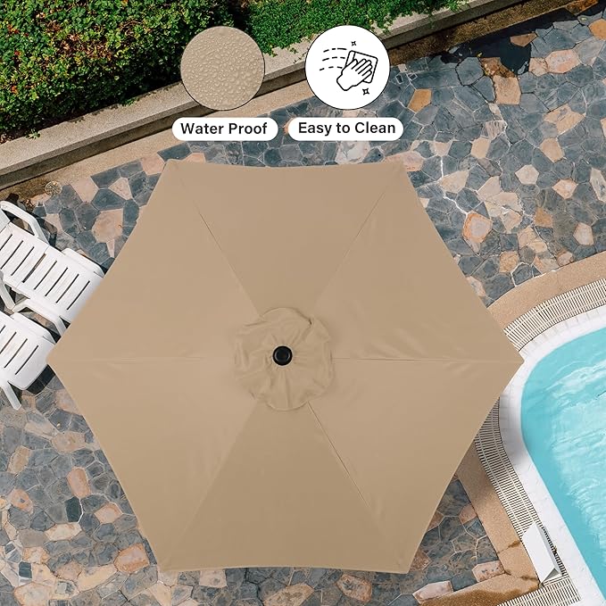 Simple Deluxe 9' Patio Umbrella Outdoor Table Market Yard Umbrella with Push Button Tilt/Crank SimpleDeluxe