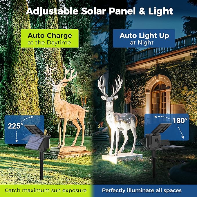 Solar Spot Lights Outdoor Waterproof for Flag, Tree, House, Garden, Yard, Landscape Spotlights for Accent Uplighting Halloween Christmas Decorations-6 Pack AUDERWIN
