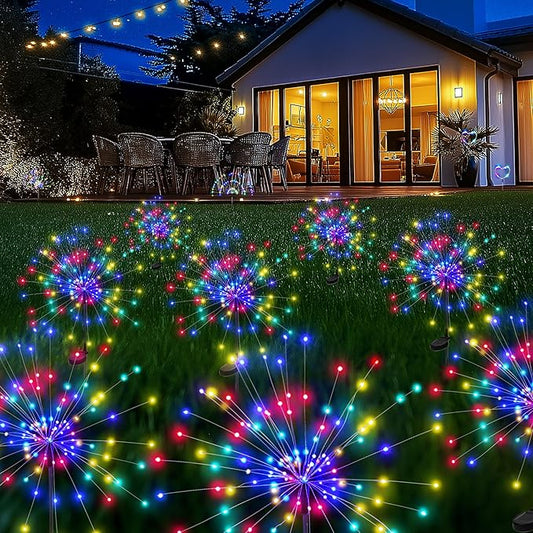 Garden Decor Solar Lights Outdoor,120LED Waterproof Colorful Solar Fairy Garden Lights for Outdoor Decoration,Yard, Patio, Porch,Flower Pot,Pathway,Christmas (8Pack) PEVOROS
