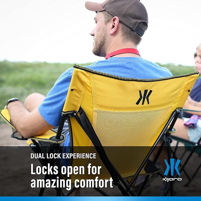 Kijaro XXL Dual Lock Portable Camping Chair - Supports Up to 400lbs - Enjoy The Outdoors in a Versatile Folding Sports & Outdoor Chair Kijaro