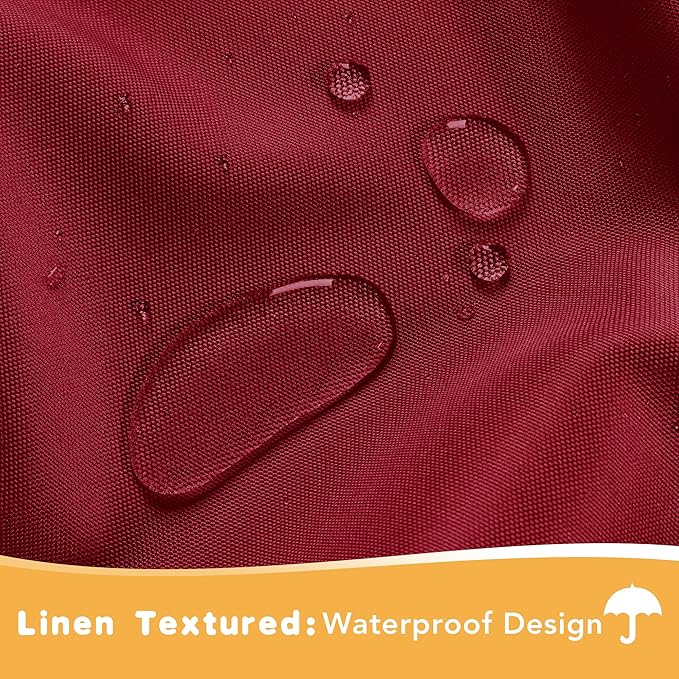 HolidayIdeas Red Outdoor Curtains for Patio Waterproof, 2 Panels - 54 x 120 Inch - Privacy Protection & Light Filtering Curtains Grommet Outside Curtains for Porch, Gazebo, Pergola, Backyard HolidayIdeas