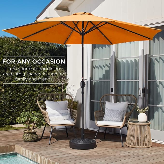 Best Choice Products 10ft Outdoor Table Compatible Steel Polyester Market Patio Umbrella w/Crank and Easy Push Button Tilt BestChoiceProducts