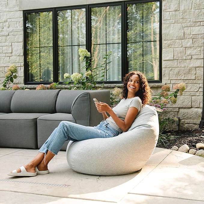 Big Joe Tuffet Weatherproof Bean Bag Chair, Ceramic Intertwist, Durable Weather Resistant Fabric, 2.5 feet Teardrop BigJoe