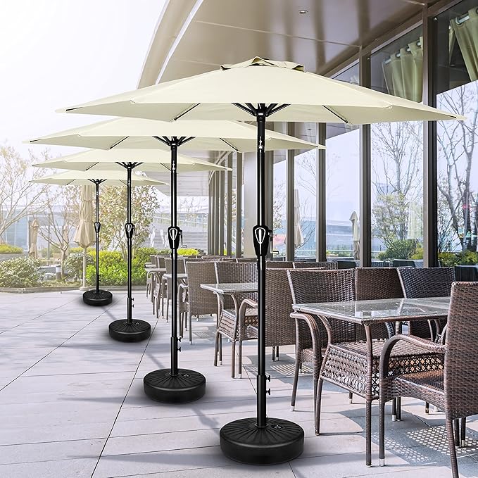 Simple Deluxe 9' Patio Umbrella Outdoor Table Market Yard Umbrella with Push Button Tilt/Crank SimpleDeluxe