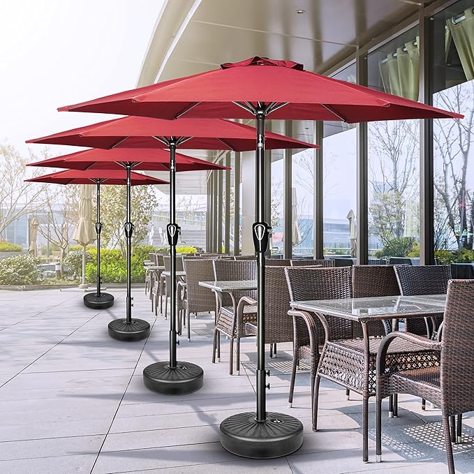 Simple Deluxe 9' Patio Umbrella Outdoor Table Market Yard Umbrella with Push Button Tilt/Crank SimpleDeluxe
