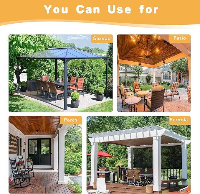 HolidayIdeas Outdoor Curtains for Patio Waterproof, 2 Panels - 84 x 95 Inch - Privacy Protection & Light Filtering Curtains Grommet Outside Curtains for Porch, Gazebo, Pergola, Backyard (White) HolidayIdeas