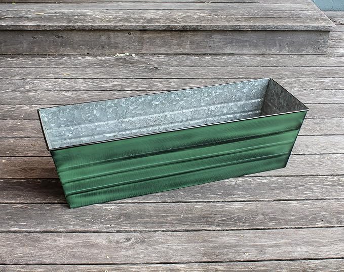 Achla Designs Galvanized Window Flower Box Planter-Green-Large (35.5" L x 11" W x 9.5" D) ACHLADesignsHomeGarden