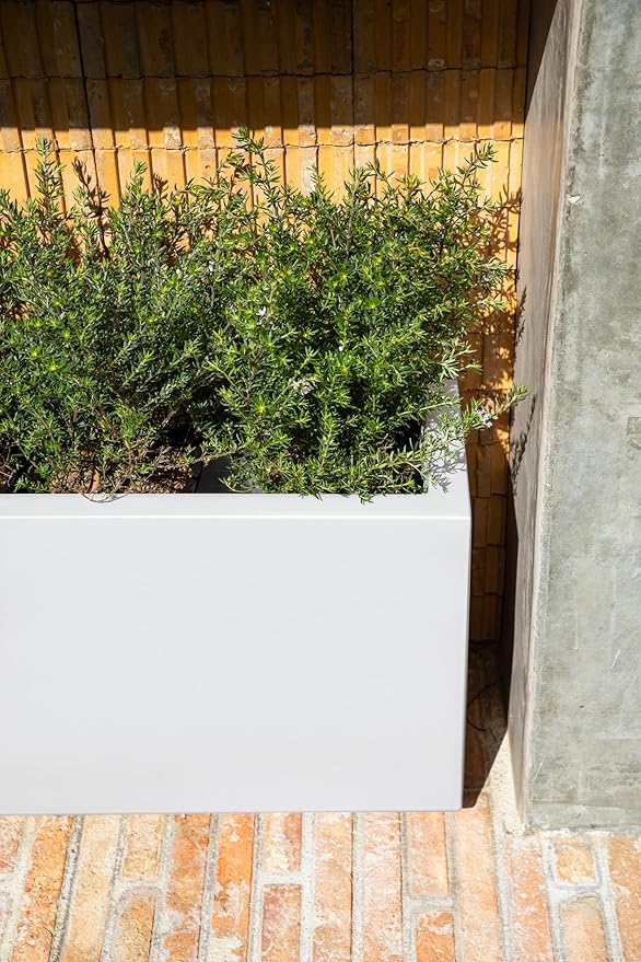 Veradek Block Series Long Box Planter - Large Rectangular Planter for Indoor or Outdoor Patio/Porch | Durable All-Weather Use with Drainage Holes | Modern Décor for Tall Plants, Flowers or Shrubs VeradekOutdoor