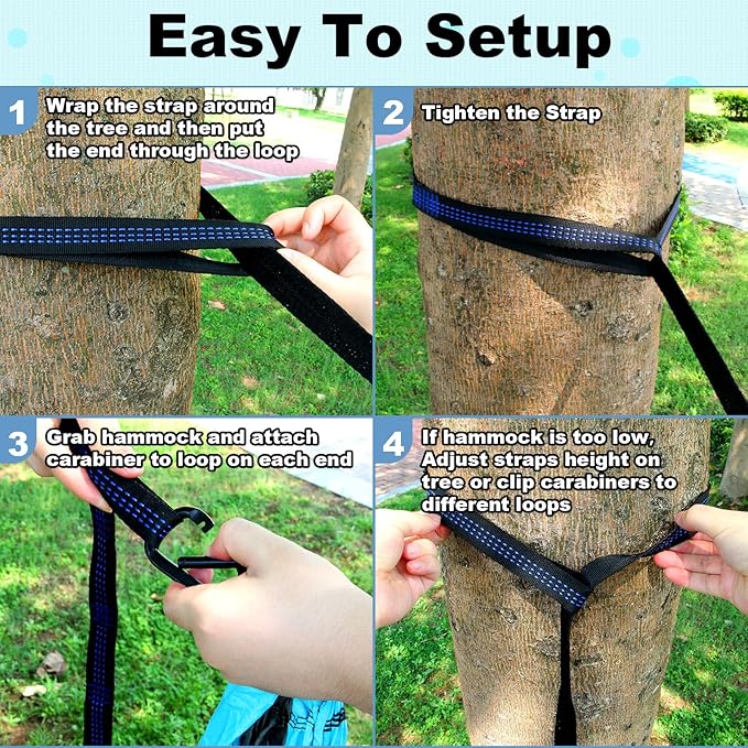 SZHLUX Camping Hammock Double & Single Portable Hammocks with 2 Tree Straps and Attached Carry Bag,Great for Outdoor,Indoor,Beach,Camping SZHLUX