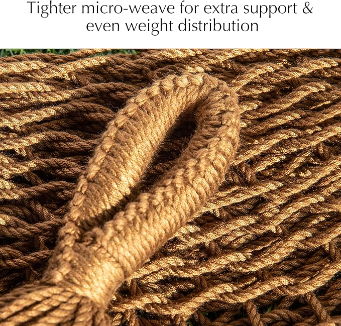PNAEUT Handwoven Mayan Hammock, Thick Soft Rope Double Hammock for Outdoor Outside & Indoor, 600 lbs Capacity Heavy-Duty, Includes Tree Straps, Carabiners & Carrying Bag (Desert, X-Large) PNAEUT