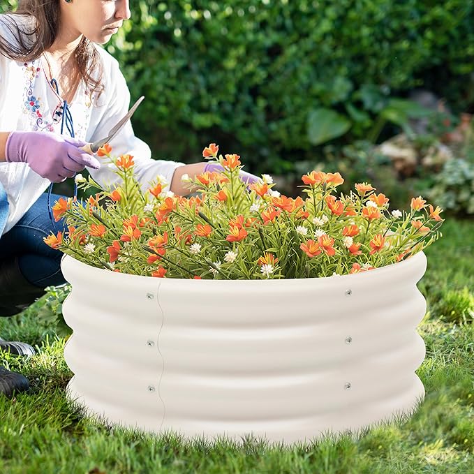 2-Pack 2x1ft Galvanized Raised Garden Bed, Outdoor Planter Bed, Metal Planter Box for Gardening and Planting Besebay
