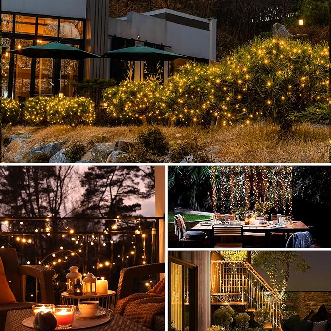 12 Pack Solar String Lights Outdoor, Total 960LED 396FT Solar Fairy Twinkle Lights Outdoor Waterproof 8 Modes Copper Wire Solar Lights for Outside Garden Patio Tree Christmas Wedding Party Decor btfarmdecorativelighting