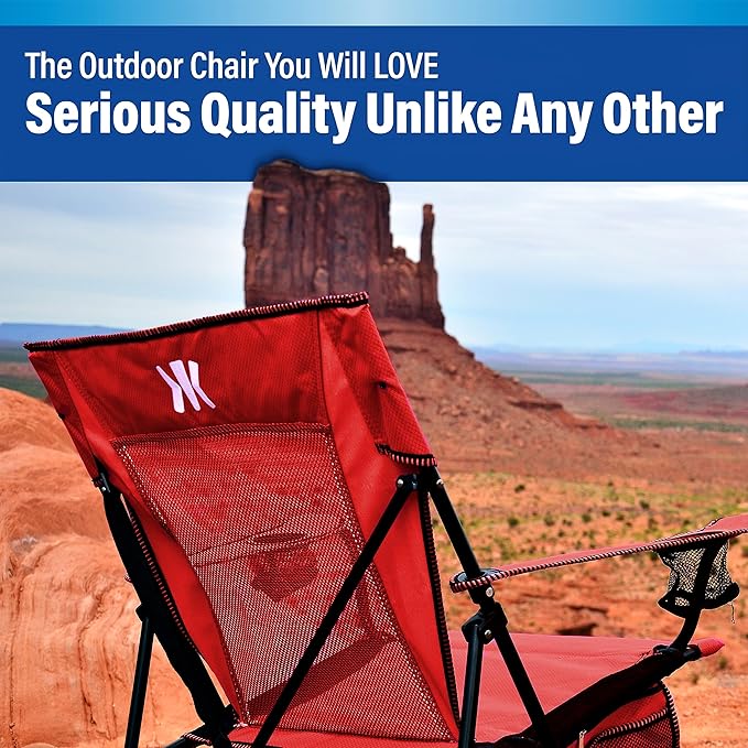 Kijaro Dual Lock Portable Camping Chairs - Versatile Folding Chair, Sports Chair, Outdoor Chair & Lawn Chair - Dual Lock Feature Red Rock Canyon Kijaro