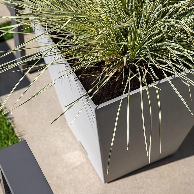 Veradek Pure Series Nobleton Plastic Planter - Large Pots for Indoor or Outdoor Porch/Patio | Durable All-Weather Use with Drainage Holes | Modern Planter Décor for Flowers, Shrubs, Trees VeradekOutdoor