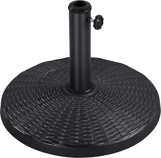 Yaheetech 22 lbs Heavy Duty Outdoor Umbrella Base 18" Round Patio Umbrella Stand Market Umbrella Base for Garden & Lawn, Black Yaheetech