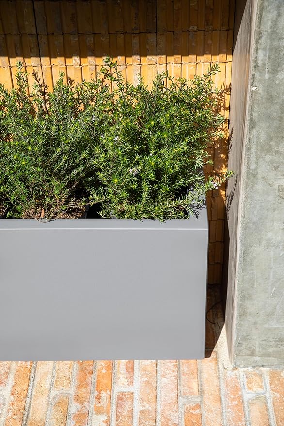 Veradek Block Series Long Box Planter - Large Rectangular Planter for Indoor or Outdoor Patio/Porch | Durable All-Weather Use with Drainage Holes | Modern Décor for Tall Plants, Flowers or Shrubs VeradekOutdoor