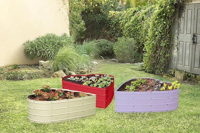 Plant & Plot Galvanized Raised Garden Beds Outdoor // Planter Raised Beds for Gardening, Vegetables, Flowers // Large Metal Garden Box (Lavender) // Tool-Free Assembly PlantPlot