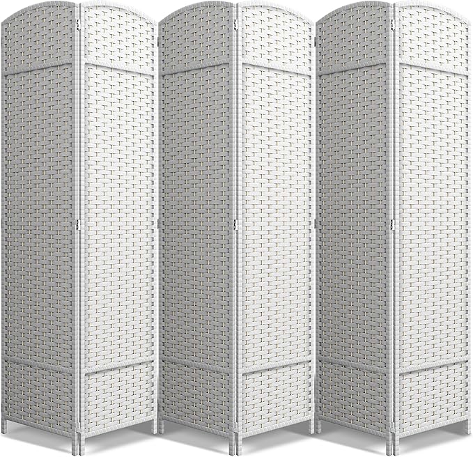 Sorbus 6 Panel Room Divider 6 ft. Tall - Privacy Screen, Extra Wide Double Hinged Panels, Mesh Hand-Woven Design, Partition Room Dividers and Folding Privacy Screens, Wall Divider for Room Separation Sorbus