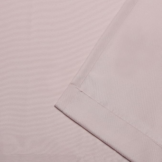 NICOLE MILLER NEW YORK Canvas Indoor/Outdoor Grommet Top Curtain Panel Pair, 54"x108", Blush NicoleMiller