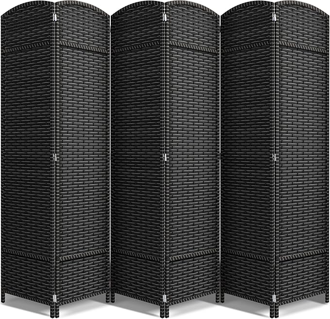 Sorbus 6 Panel Room Divider 6 ft. Tall - Privacy Screen, Extra Wide Double Hinged Panels, Mesh Hand-Woven Design, Partition Room Dividers and Folding Privacy Screens, Wall Divider for Room Separation Sorbus