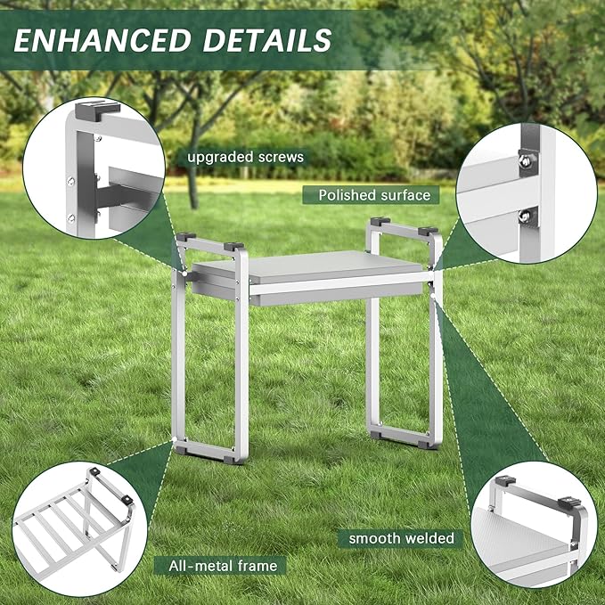 FLINTER 10.2" Wider Garden Kneeler and Seat, Heavy Duty Thick Gardening Bench for Kneeling and Seat - Garden Kneelers for Seniors, Gardening Stools for Women, Grandparents, Gardeners, Gray FlinterOfficial