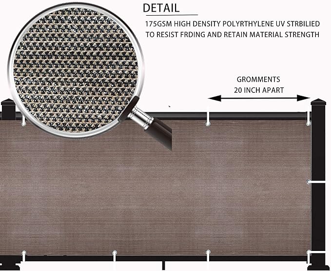 LOVE STORY Balcony Privacy Screen, 3'x11' Deck Shield Screen Fence Cover,UV Protection and Weather-Resistant,3 FT Height for Deck, Patio, Backyard, Outdoor Pool, Porch, Railing, Brown LOVESTORY