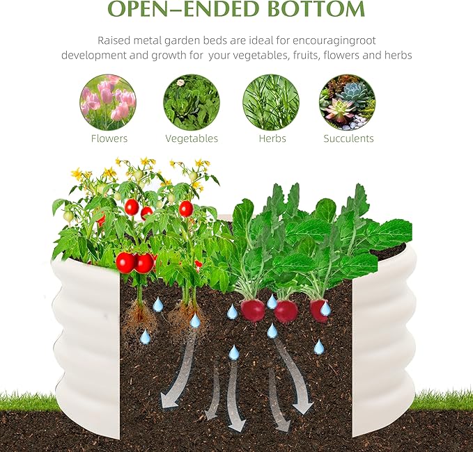 2-Pack 2x1ft Galvanized Raised Garden Bed, Outdoor Planter Bed, Metal Planter Box for Gardening and Planting Besebay