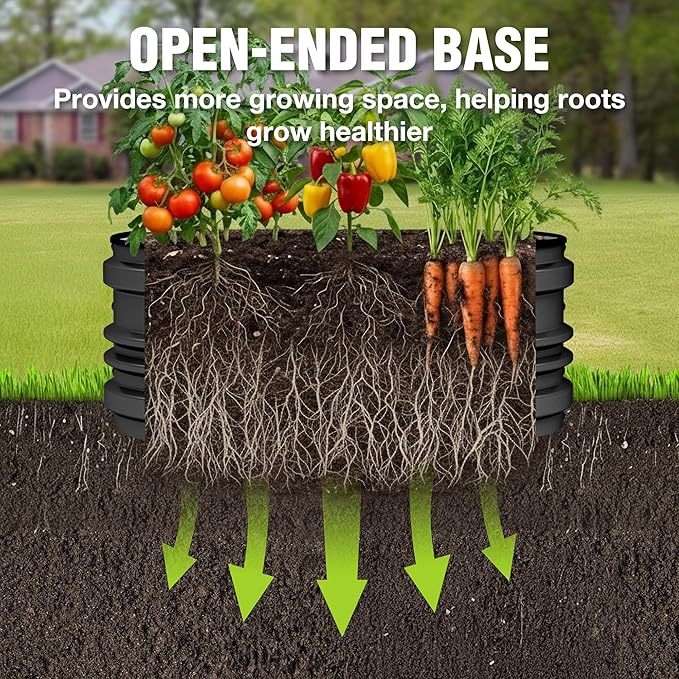 WORKPRO 3PK 2x2x1ft Outdoor Galvanized Raised Garden Bed Kit, Rust & Corrosion Protection, Easy Assembly, Safe Edge, Ideal for Vegetables & Flowers, Black WORKPRO
