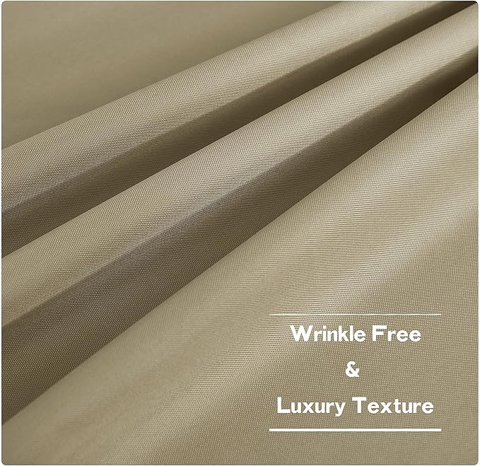 NICETOWN Canvas Patio Curtains for Outdoor Waterproof 2 Panels, Home Fashion Machine Washable Grommet Top & Bottom Fixed Thermal Insulated Privacy Drapes for Balcony/Gazebo, 55" W x 108" L, Taupe NICETOWN
