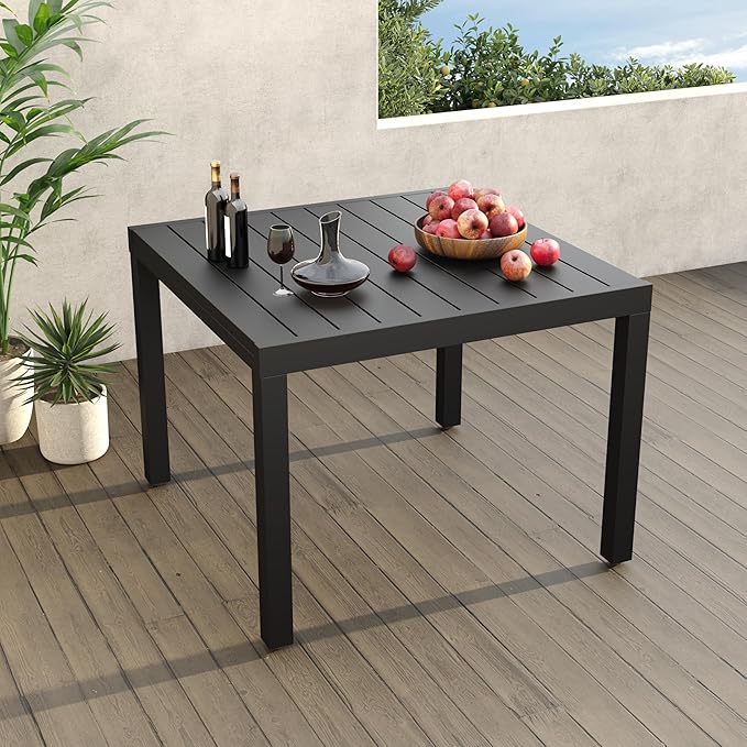 Grand patio 5-Piece Outdoor Dining Set for 4, Patio Dining Furniture Set for 4 Swivel Rope Wicker Chairs & 1 Expandable Rectangular Dining Table, Dark Gray GrandPatio