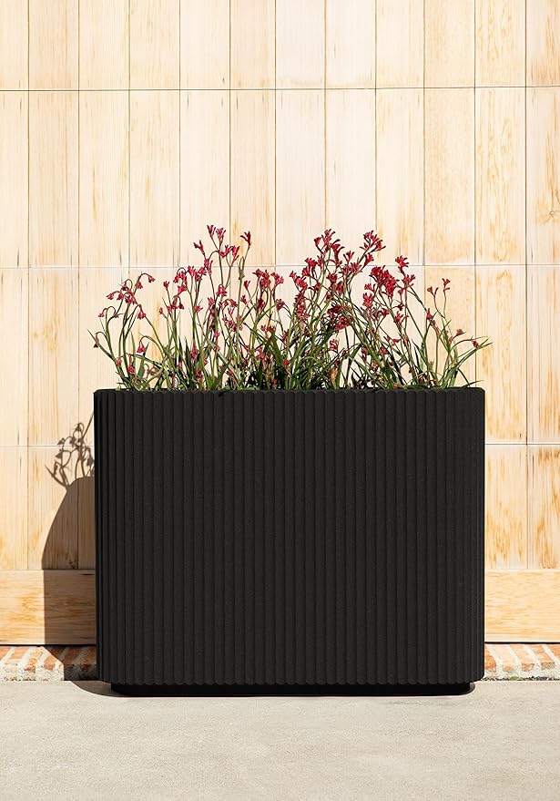 Veradek Demi Series Span Planter for Front Porch, Patio, Backyard | Durable Plastic-Stone Composite Material | Modern Décor for Shrubs, Flowers VeradekOutdoor