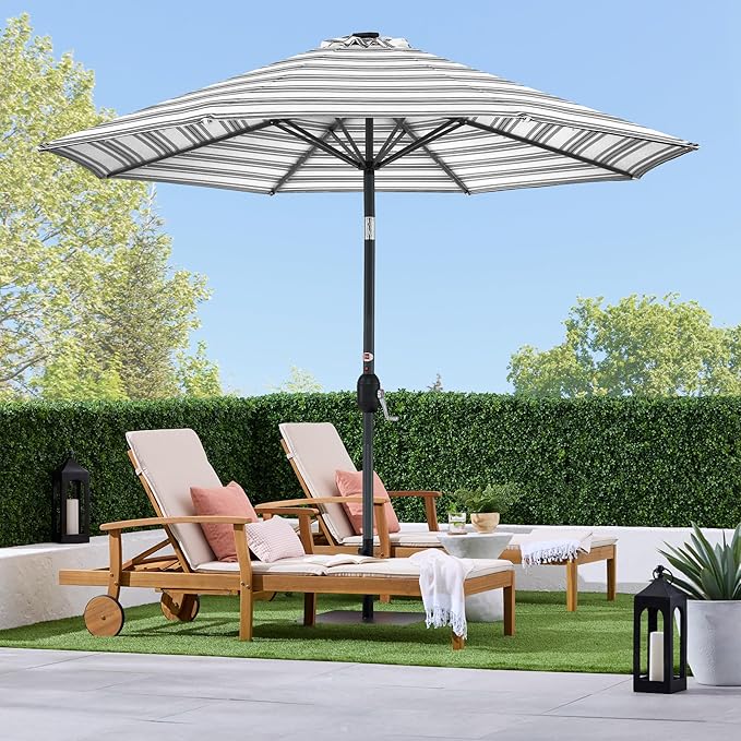 Best Choice Products 10ft Solar Polyester LED Lighted Patio Umbrella w/Tilt Adjustment and UV-Resistant Fabric BestChoiceProducts