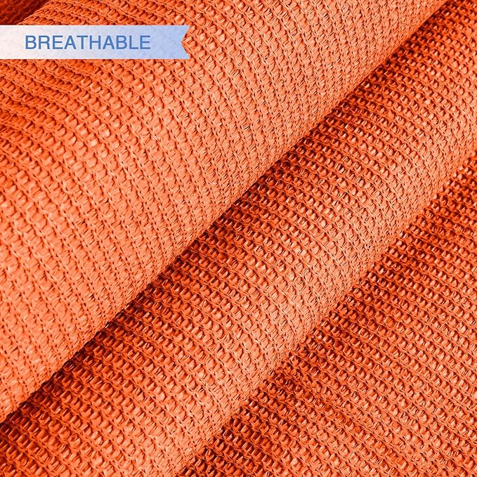 E&K Sunrise 11' x 11' x 11' Sun Shade Sail Triangle Canopy Shade Cover UV Block for Patio Backyard Garden Outdoor (Orange) EKSUNRISEINC
