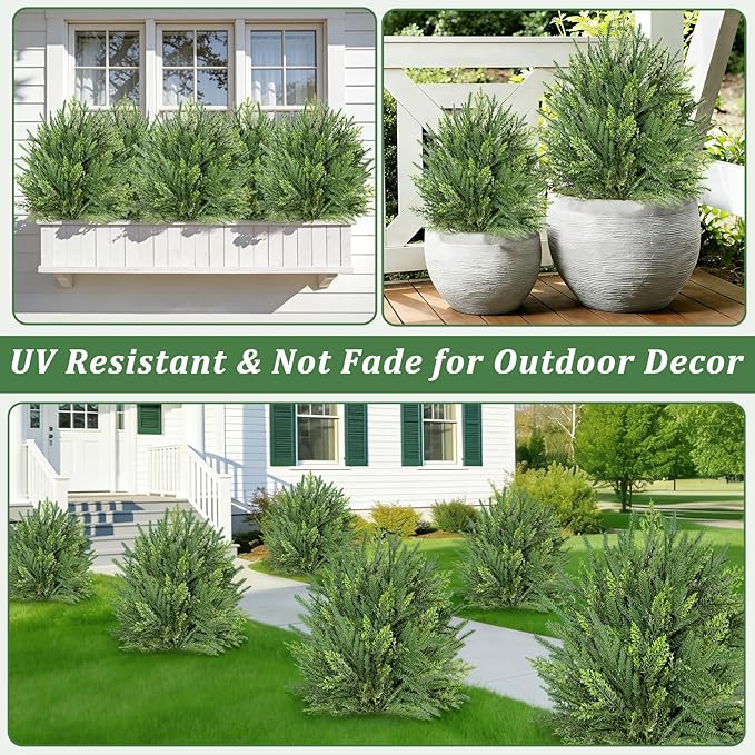 2 Pack Artificial Cypress Topiary Ball Trees with Ground Spike, 24" Norfolk Fake Bushes Shrubs UV Resistant Faux Plants Greenery for Outdoor Planters Garden Front Porch Pot Urn Fillers Spring Decor Grandeal