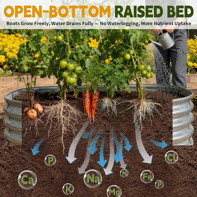 Galvanized Raised Garden Bed Outdoor, Large Raised Bed for Gardening, 6x3x1ft Oval Metal Planter Box for Vegetables, Fruits, Flowers, Silver VivaGarden