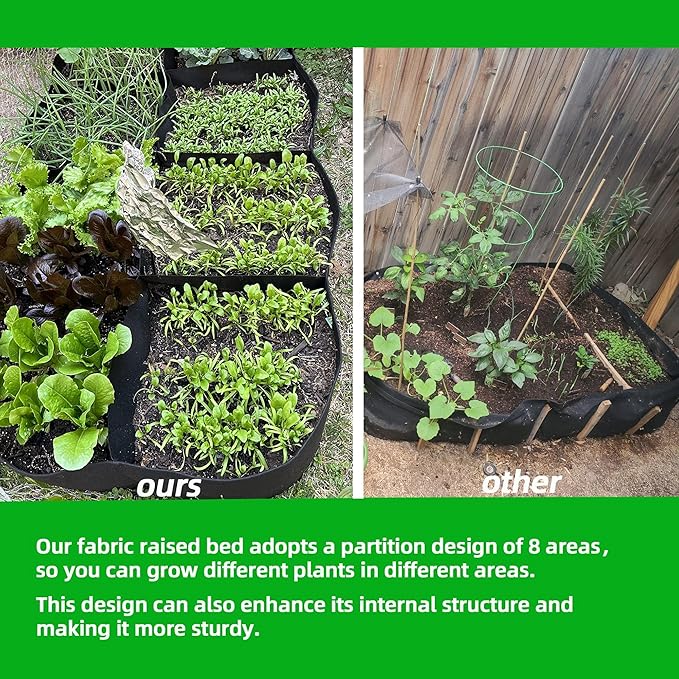 CJGQ Fabric Raised Garden Bed 6x3x1ft Garden Grow Bed Bags for Growing Herbs, Flowers and Vegetables 128 Gallon CJGQ