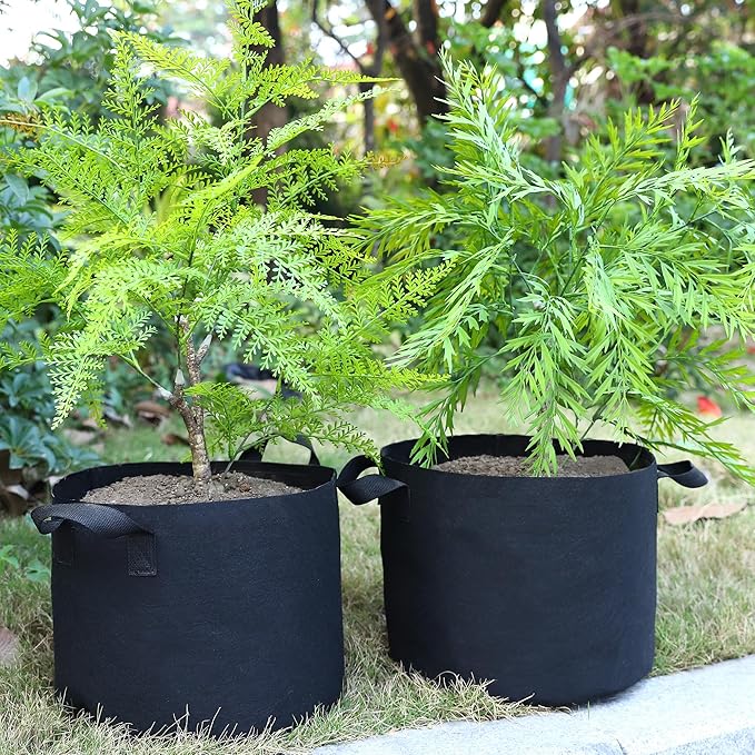 5-Pack 5 Gallon Plant Grow Bags, Heavy Duty Aeration Fabric Pots with Handles for Garden and Planting OPPOLIFE