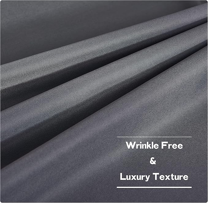 NICETOWN Outdoor Curtains for Patio Waterproof 2 Panels, Sun Block Thermal Insulated Tab Top Indoor Outdoor Window Treatments Privacy Drapes for Exterior/Outside Screen, Dark Grey, W55 x L95 NICETOWN