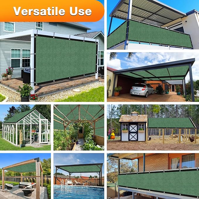Artpuch Outdoor Pergola Shade Cover 4' X 8' Sun Shade Cloth with Grommets, 90% UV Protection Canopy Patio Privacy Screen (Customized Available) GN107, Green Artpuch