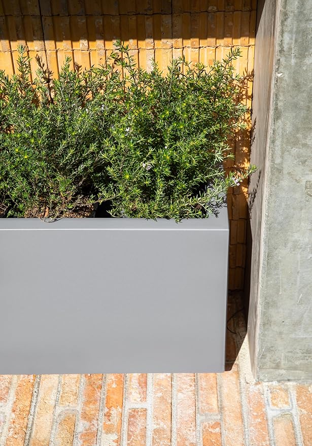 Veradek Block Series Long Box Planter - Large Rectangular Planter for Indoor or Outdoor Patio/Porch | Durable All-Weather Use with Drainage Holes | Modern Décor for Tall Plants, Flowers or Shrubs VeradekOutdoor