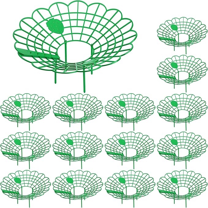 Iceyyyy 15 Pack Strawberry Plant Stand Supports-Strawberry Plant Support Stand Rack with 4 Support Feets-Growing Frame Holder Cage to Keep Berries Clean and Prevent Rot(15 Pack) Iceyyyy