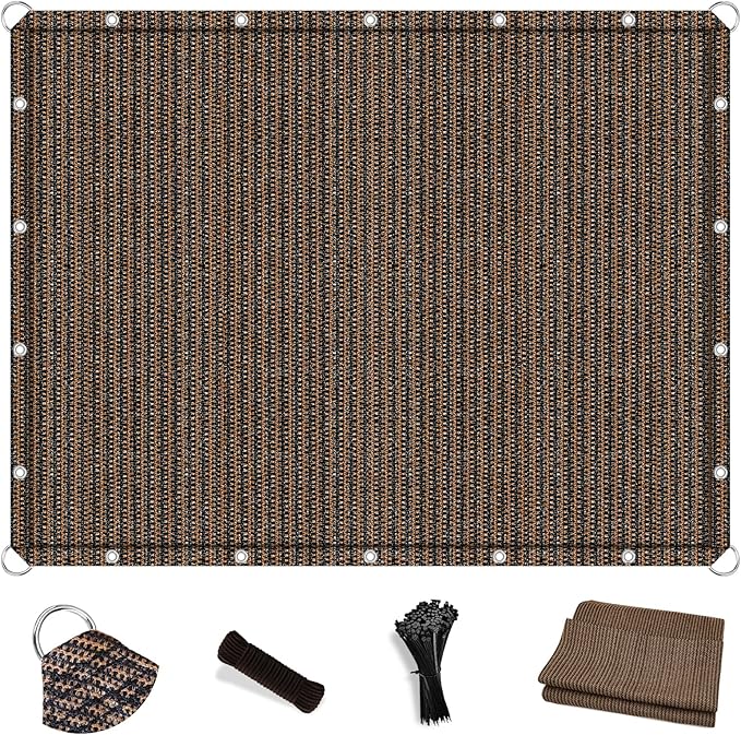 Artpuch Sun Shade Cloth with Grommets & D-Rings, 90% UV Protection Shade Cover, Rectangle Shade Sail for Outdoor, Patio, Pergola (Custom Size) Artpuch